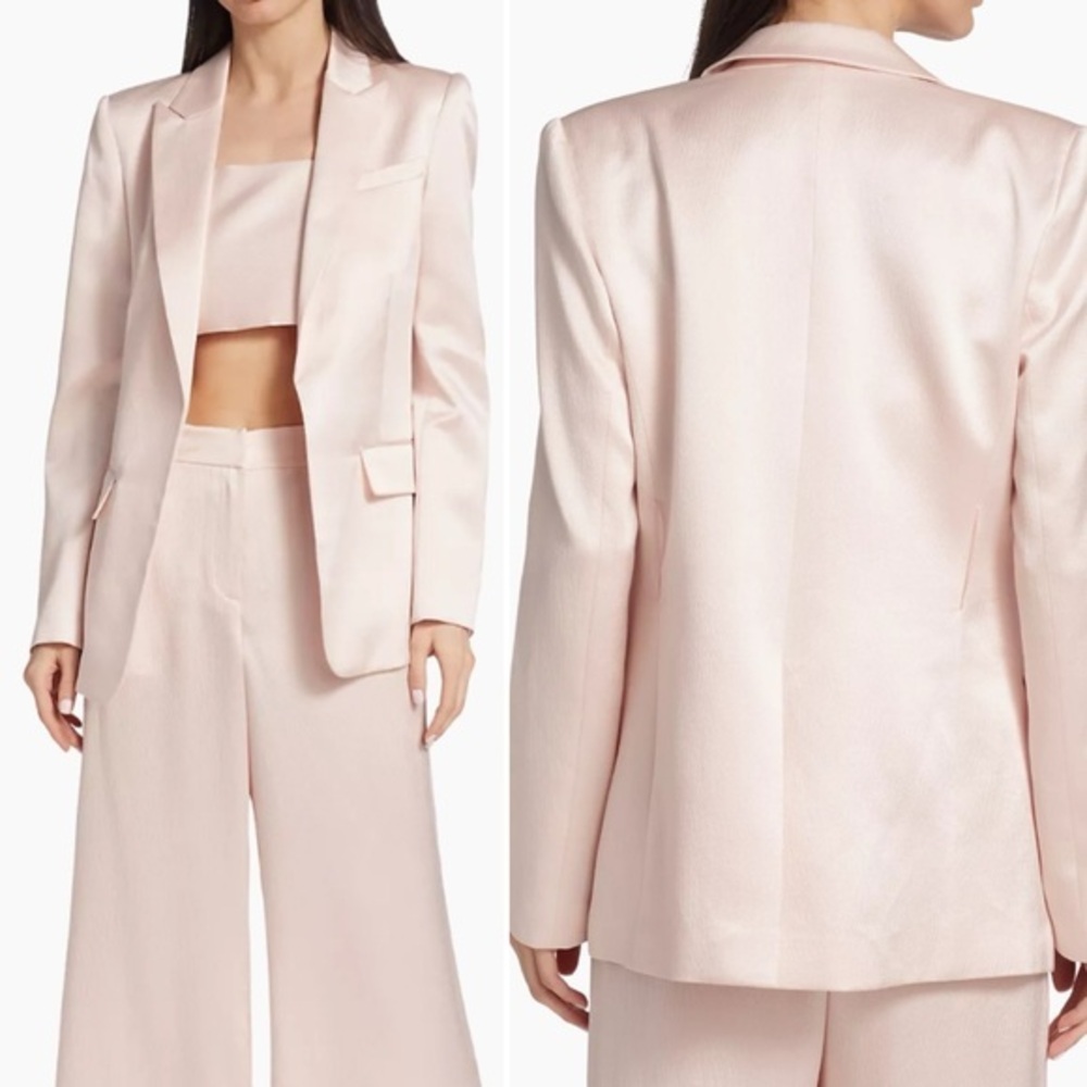 LoveShackFancy Gaston Silk Blazer, Macchiato, size 4 NWT